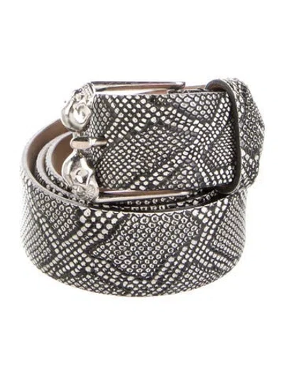 Pre-owned Alexander Mcqueen Embossed Leather Belt In Multi