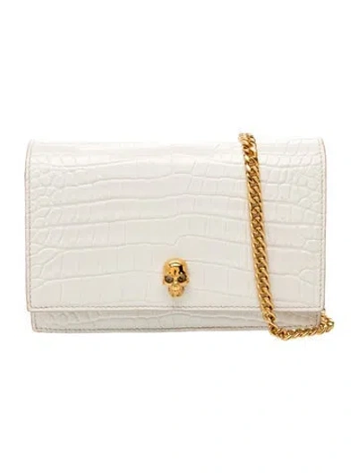 Pre-owned Alexander Mcqueen Embossed Leather Clutch In Neutral