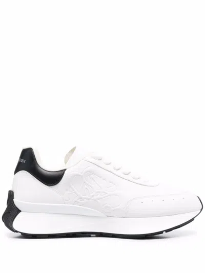 Alexander Mcqueen Logo-embossed Low-top Sneakers In White