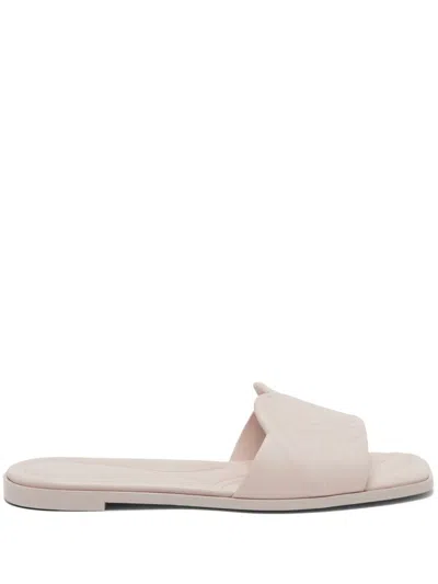 Alexander Mcqueen Alexander Mc Queen Leather Flat Sandals In Neutral