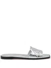 Alexander Mcqueen Alexander Mc Queen Seal Leather Sandals In Silver