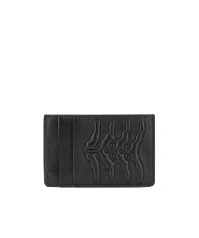 Alexander Mcqueen Embossed-motif Cardholder In Black