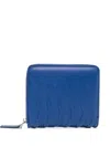 Alexander Mcqueen Embossed Wallet In Blue