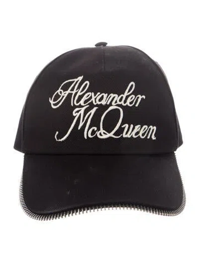 Pre-owned Alexander Mcqueen Embroidered Baseball Hat In Black/white