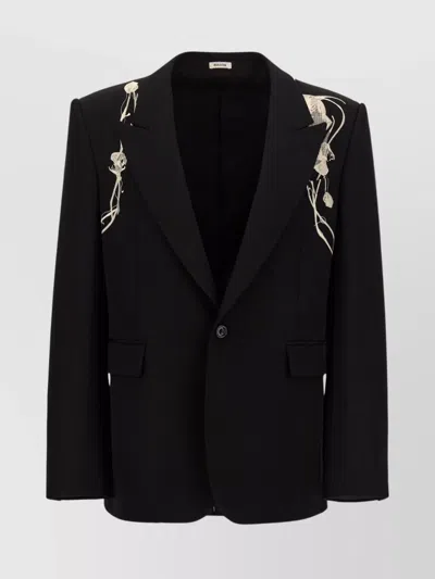 Alexander Mcqueen 'embroidered' Blazer With Front Pockets In Black