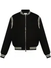 Alexander Mcqueen Embroidered Wool Bomber Jacket In Black