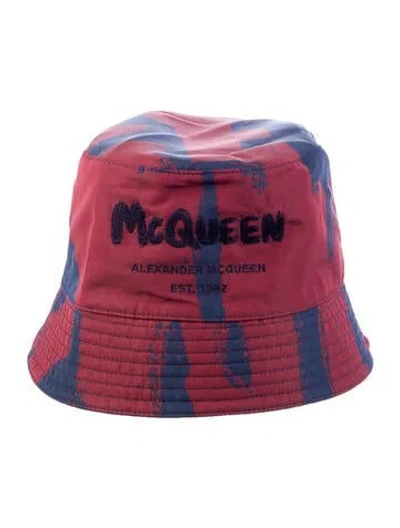 Pre-owned Alexander Mcqueen Embroidered Bucket Hat In Red