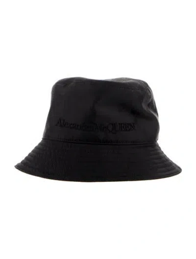 Pre-owned Alexander Mcqueen Embroidered Bucket Hat In Black