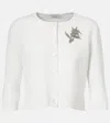 Alexander Mcqueen Floral Crystal Knit Cardigan In White