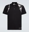 Alexander Mcqueen Flower Harness Embroidered Cotton Polo-shirt In Black