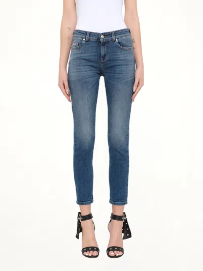 Alexander Mcqueen Embroidered Denim Jeans In Blue