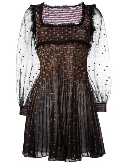 Alexander Mcqueen Ruffle-trimmed Tulle Mini Dress In Black