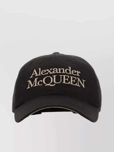 Alexander Mcqueen Embroidered Logo Baseball Cap In Brown