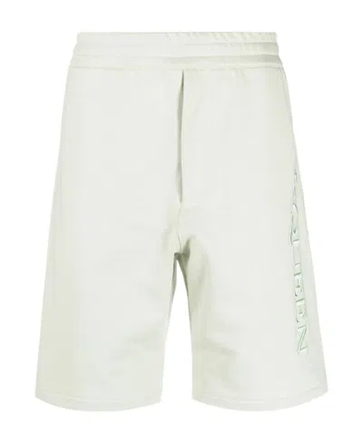 Alexander Mcqueen Embroidered-logo Bermuda Shorts In White