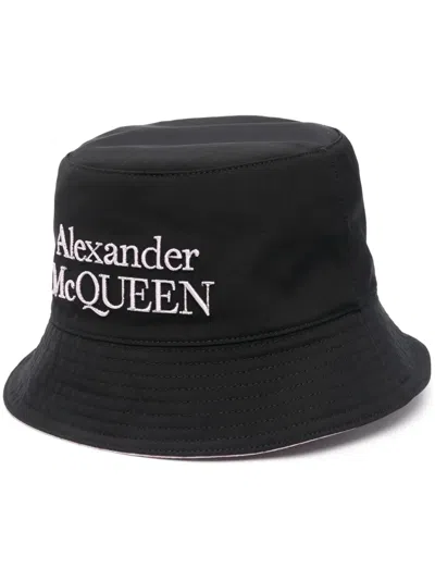 Alexander Mcqueen Black Logo Bucket Hat