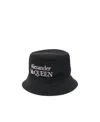 Alexander Mcqueen Black And White Reversible Bucket Hat With Logo Embroidery In Polyamide Man In Black