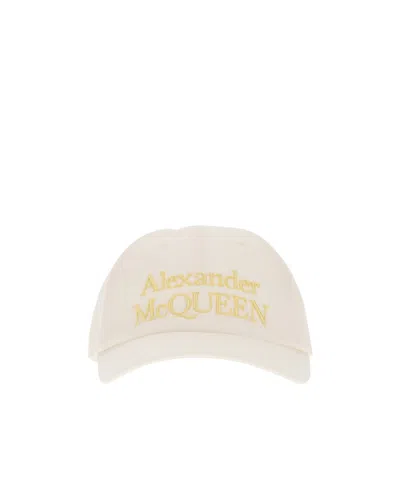 Alexander Mcqueen Embroidered-logo Cotton Cap In White