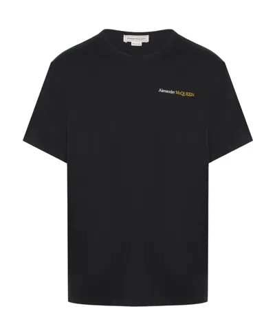 ALEXANDER MCQUEEN ALEXANDER MCQUEEN LOGO EMBROIDERED CREWNECK T-SHIRT