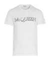 Alexander Mcqueen White Embroidered Logo T-shirt In White