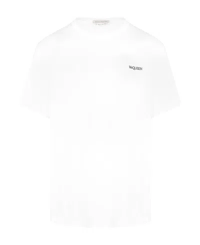 ALEXANDER MCQUEEN ALEXANDER MCQUEEN LOGO EMBROIDERED CREWNECK T-SHIRT