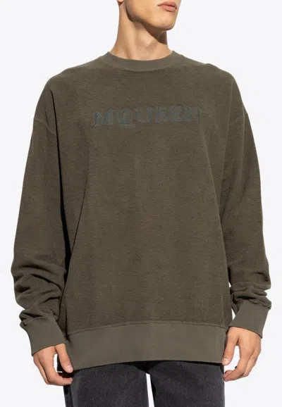 Alexander Mcqueen Embroidered Logo Fleece Sweatshirt