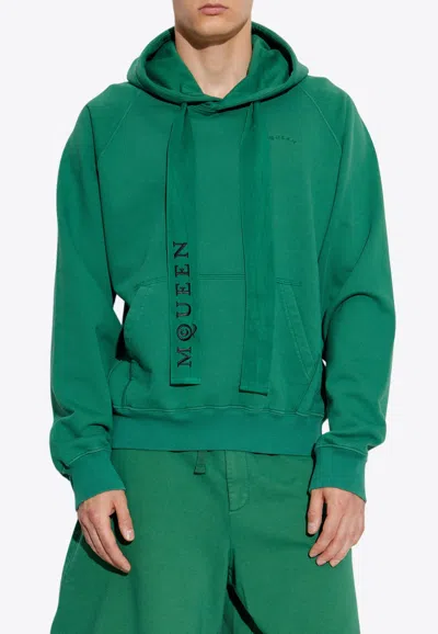 ALEXANDER MCQUEEN EMBROIDERED LOGO HOODED SWEATSHIRT