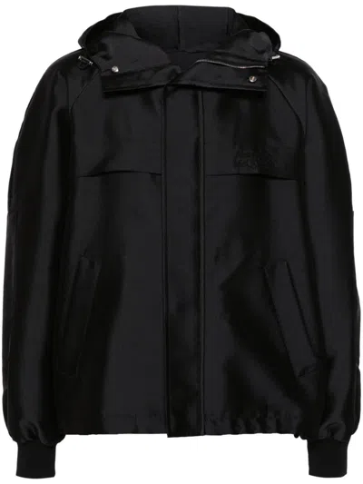 Alexander Mcqueen Embroidered-logo Jacket In Black