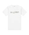 Alexander Mcqueen White Embroidered Logo T-shirt In White