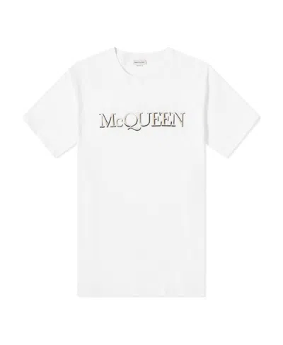 ALEXANDER MCQUEEN ALEXANDER MCQUEEN LOGO PRINTED CREWNECK T-SHIRT
