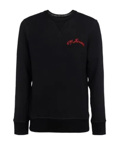 Alexander Mcqueen Embroidered-logo Sweatshirt In Black