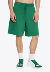 Alexander Mcqueen Embroidered Logo Track Shorts In Green