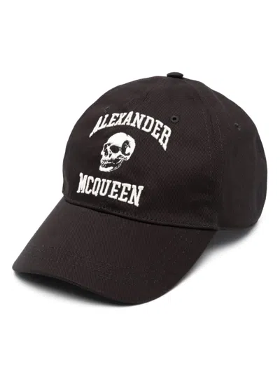 Alexander Mcqueen 图案刺绣棒球帽 In Black