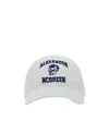 Alexander Mcqueen Embroidered-motif Cotton Cap In White