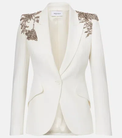 Alexander Mcqueen Embroidered Single-breasted Blazer