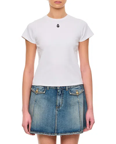 ALEXANDER MCQUEEN ALEXANDER MCQUEEN EMBROIDERED SKULL LOGO CREW-NECK T-SHIRT