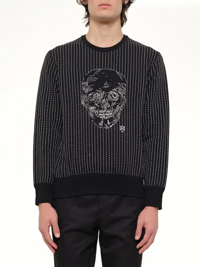 Alexander Mcqueen Stitched Skull Sweatshirt In Animal Print