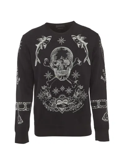 Pre-owned Alexander Mcqueen Embroidered Skull Sweatshirt In Black