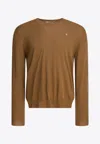 Alexander Mcqueen Skull Pattern Sweater Knitwear Beige In Brown