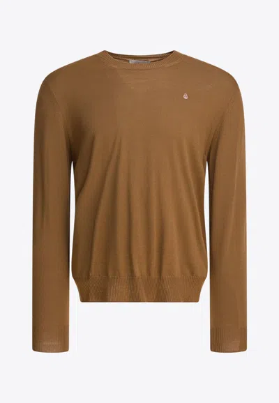ALEXANDER MCQUEEN EMBROIDERED SKULL WOOL SWEATER