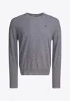 Alexander Mcqueen Timeless Crewneck Sweater With Ribbed Details In Gray