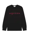 Alexander Mcqueen Embroidered Sweatshirt In Black