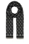 Alexander Mcqueen Foulard In Misto Lana Ricamata Uomo In Gray