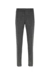 Alexander Mcqueen Grey Flat Front Pants In Gray