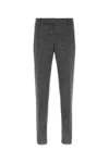 Alexander Mcqueen Grey Flat Front Pants In Brown