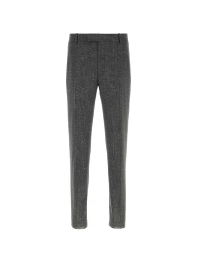 ALEXANDER MCQUEEN EMBROIDERED WOOL CIGARETTE TROUSERS