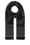 Alexander Mcqueen Wool Foulard With Embroidered Skull Pattern In Black