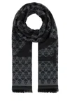 Alexander Mcqueen Wool Foulard With Embroidered Skull Pattern