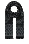 Alexander Mcqueen Wool Foulard With Embroidered Skull Pattern In Black