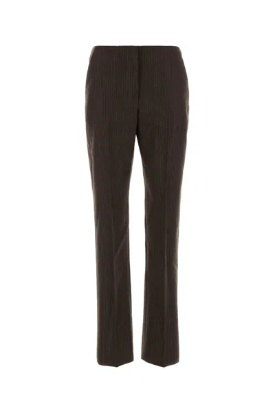 Alexander Mcqueen Embroidered Wool Striped Pant In Stripped