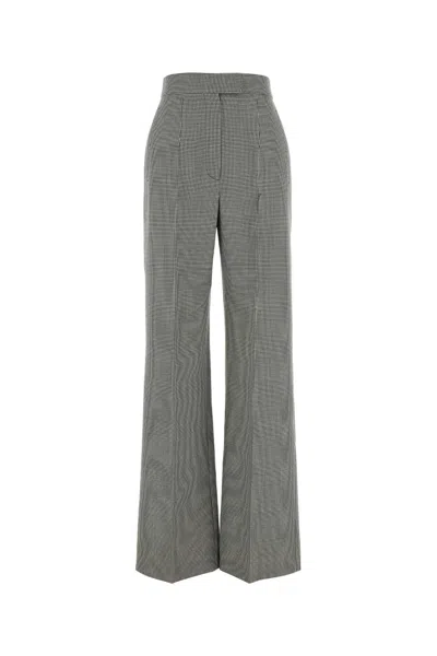 Alexander Mcqueen Embroidered Wool Wide Leg Pant